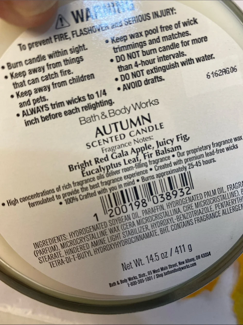 “Autumn” Bath & Body Works NEW 3 Wick Candle